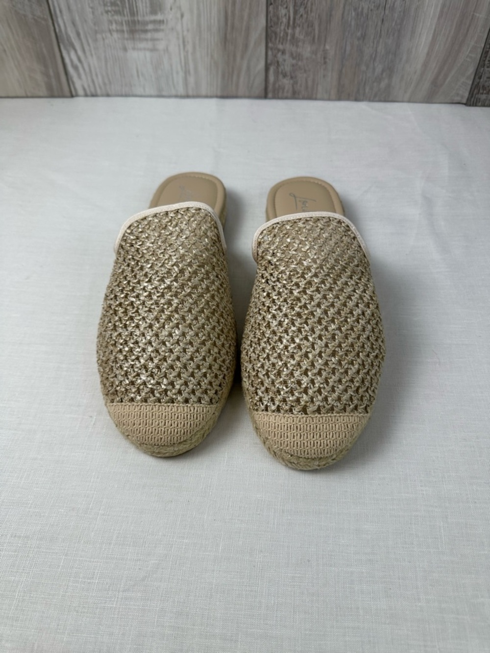 Braided Slip-On Mules in Beige - Picture 5 of 7